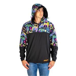 Sprints Sweat In Color Night Jags 1/2 Zip Hooded Windbreaker Size M Unisex